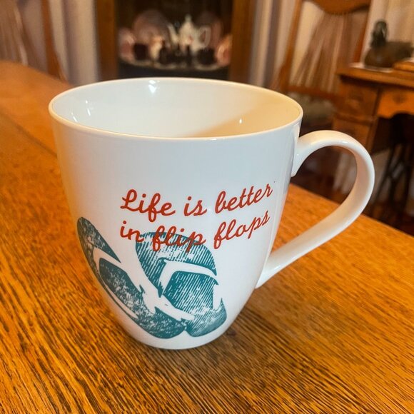 Life Is Better In Flip Flops Coffee Cup Mug by Pfaltzgraff - Picture 1 of 5